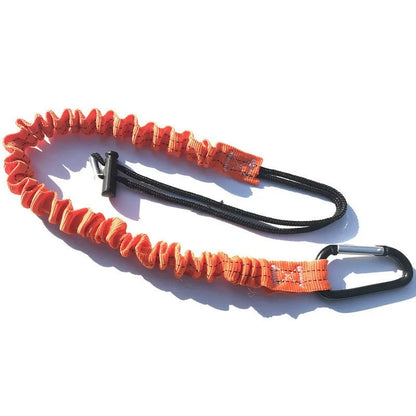 Orange 90cm long fishing rod fall protection safety rope with a 10kg load rating.