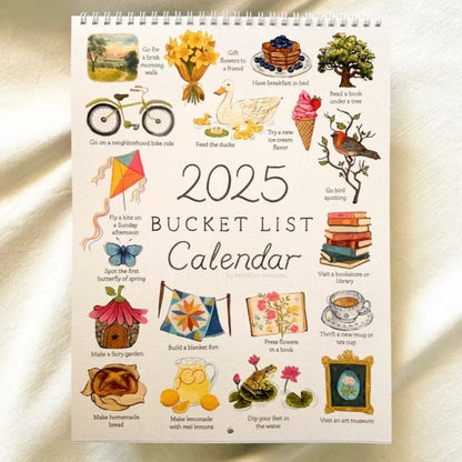 2025 Wish List Calendar with simple modern design for home and office