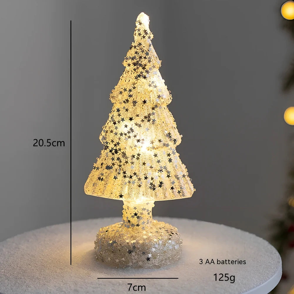 Cloth Christmas decoration models including battery-powered old man and tree for table and window use, 10-20cm height