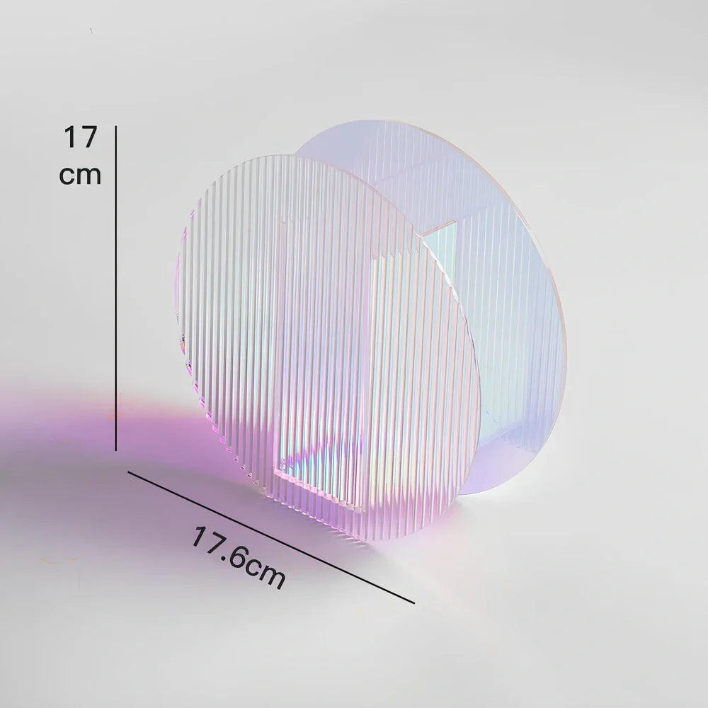 Nordic minimalist acrylic vase with polished corrugated surface, 20cm height