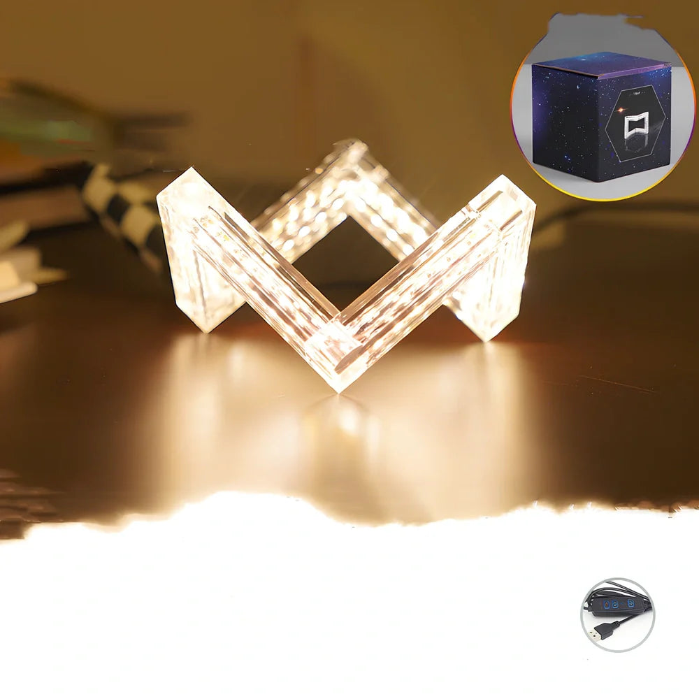 Acrylic Bluetooth desk lamp with 12x12x8.7cm dimensions and 9W LED lighting