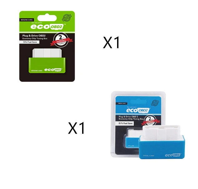 A fuel-efficient gasoline car enhancement device, the EcoOBD2 Chip Tuning Box, which can be plugged into the OBD2 port to improve fuel economy.
