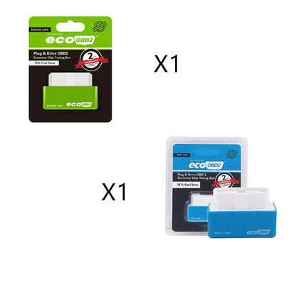 A fuel-efficient gasoline car enhancement device, the EcoOBD2 Chip Tuning Box, which can be plugged into the OBD2 port to improve fuel economy.