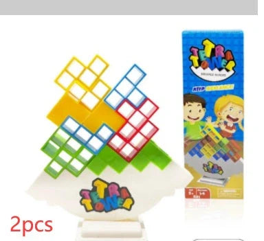 Colorful plastic stacking blocks for kids and adults, perfect for learning and family games