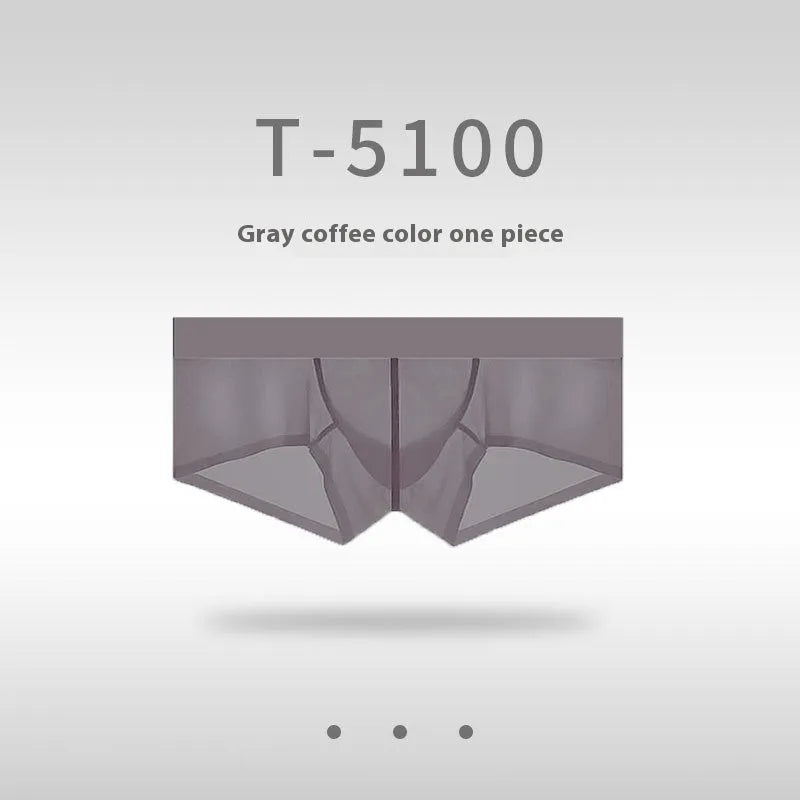 Men's seamless low-waist underwear in nylon fabric, shown in a neutral colour on a plain background.