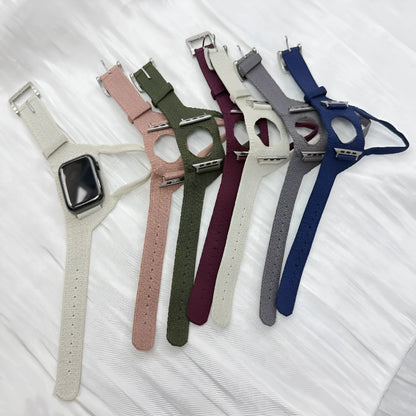 Nylon knitted rider wrist strap for Apple Watch in Army Green, Wine Red, Blue, or Black, sizes 38-42mm and 42-49mm