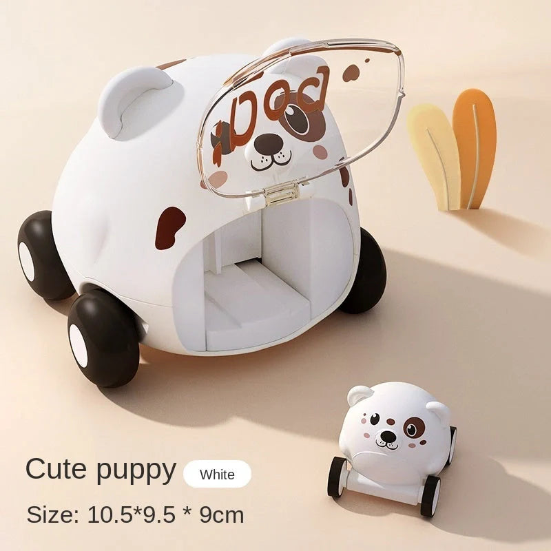 Interactive cartoon toy car for children, available in Little Tiger, Little Bear, and Puppy styles