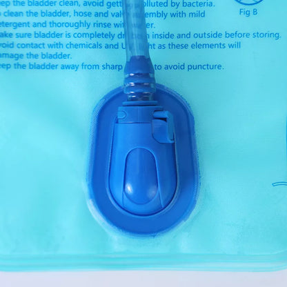 Blue quick-release 2L water bag for cross-country backpacks