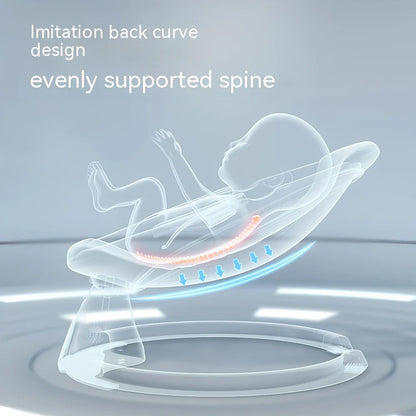 Cloud mist blue electric baby rocking chair with mosquito net and toy holder