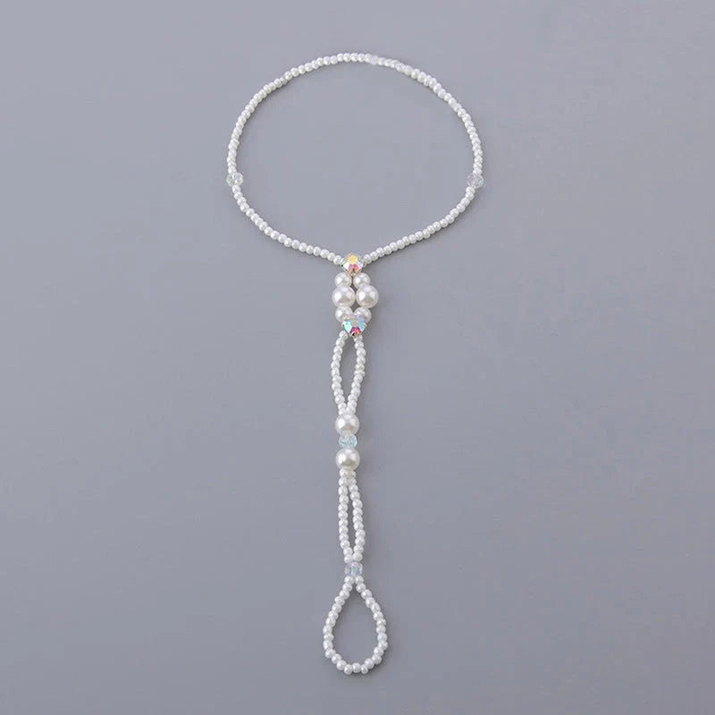 Niche Design Beach Pearl Stretch Anklet for Women in S0905 color