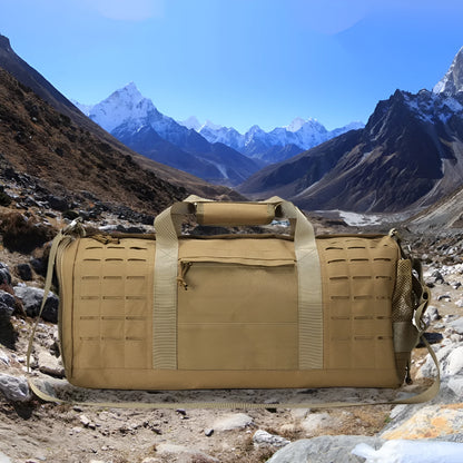 Men's waterproof sports travel handbag with air pillow belt system in khaki colour