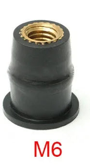 Black motorcycle windscreen brass nut expansion rubber fasteners in M4 M5 M6 sizes