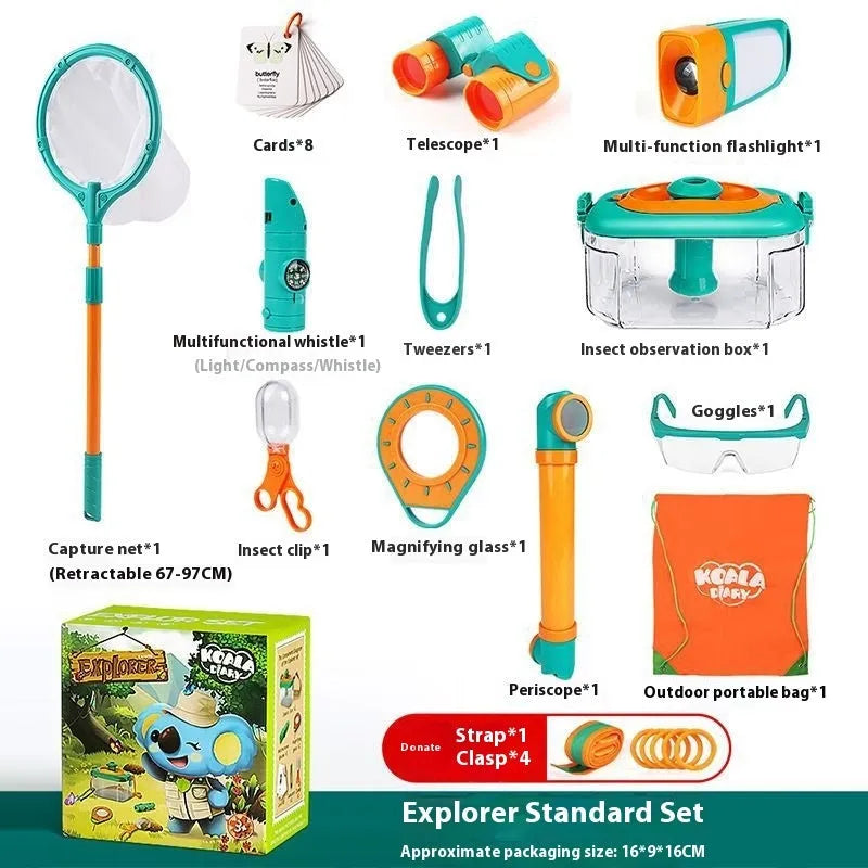 Plastic insect observation box for children with retractable catch net and multi-piece set options