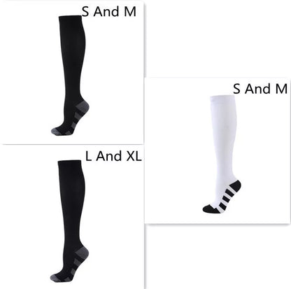 Athletic compression socks with three-bar design for men and women