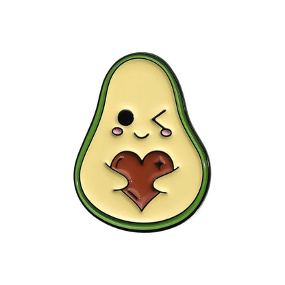 Zinc alloy cartoon fruit brooch in various colours, approximately 2-3 cm, for decorative use on jackets and bags