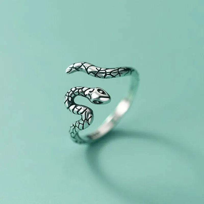 Retro punk distressed snake flower XINGX adjustable open mouth copper ring in unisex opening style