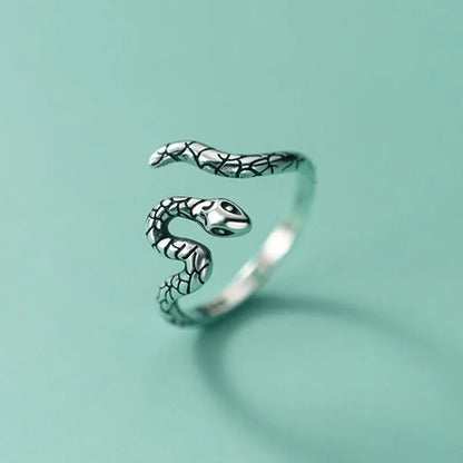 Retro punk distressed snake flower XINGX adjustable open mouth copper ring in unisex opening style
