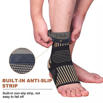 Copper Ion Ankle Support for sports activities in gold color