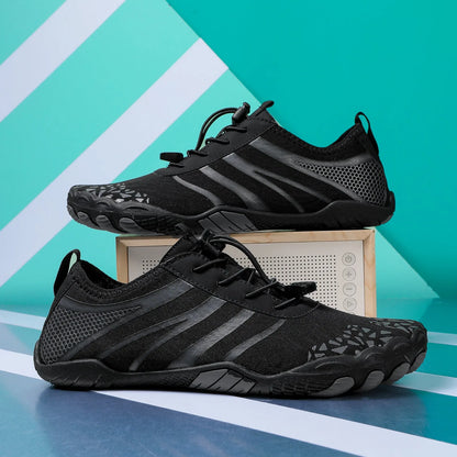Men's casual Lycra beach running shoes in multiple colours for upstream and water activities.
