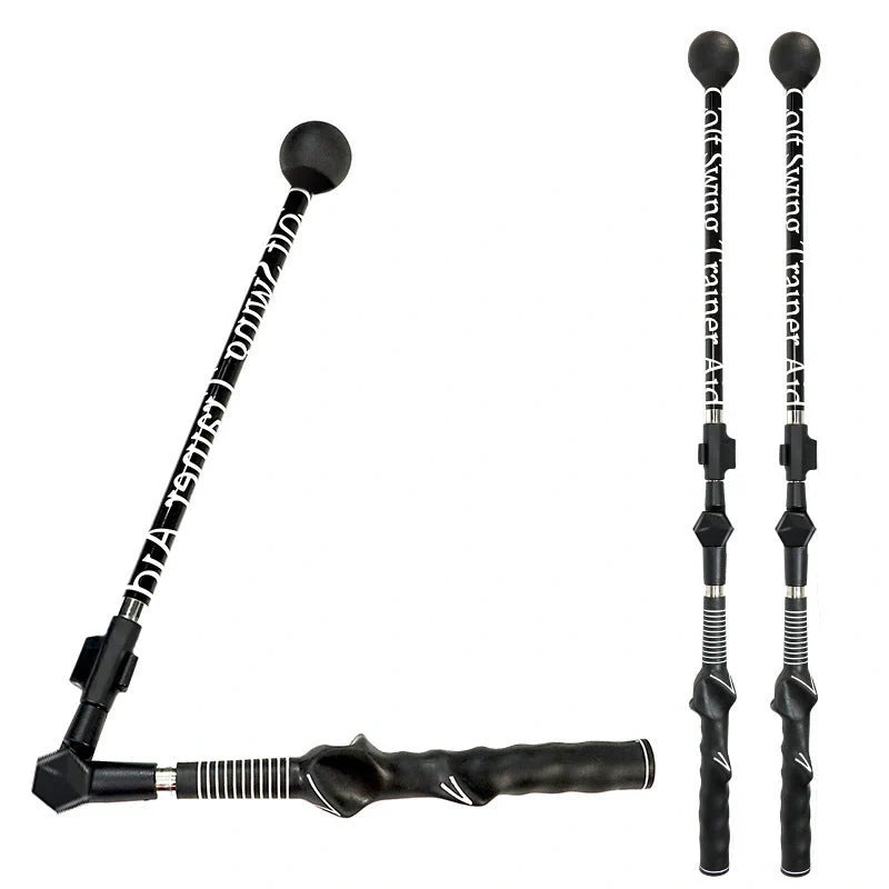 Golf Action Corrector for straight arm swing training in black and blue