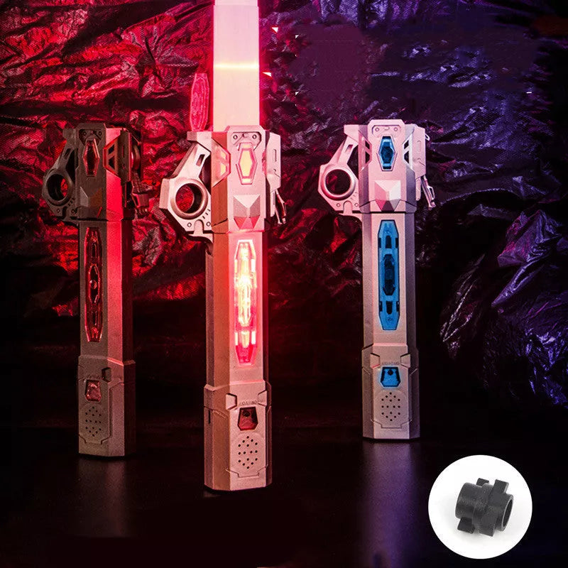 Retractable RGB laser sword with frosted metal handle and 7 color options