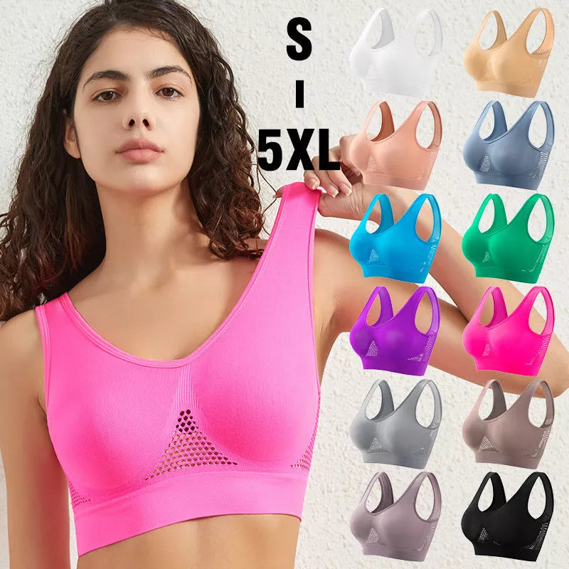 Plus Size Women's Push-up Sports Bra for Workout, Running, and Yoga