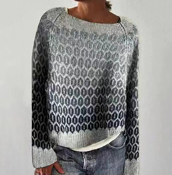 Stylish multicolor knit pullover sweater for women with relaxed fit and variety of vibrant color options