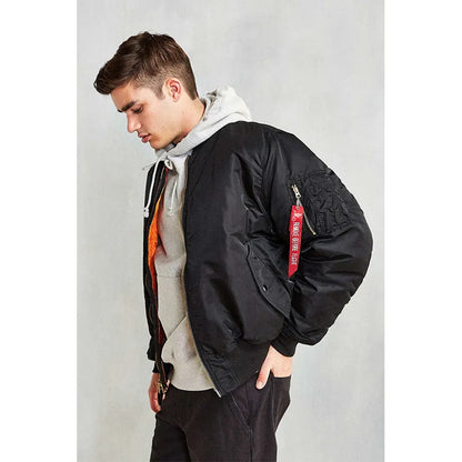 American Workwear Pilot cotton-padded jacket in army green with loose-fit design and double-sided wear-resistant nylon fabric