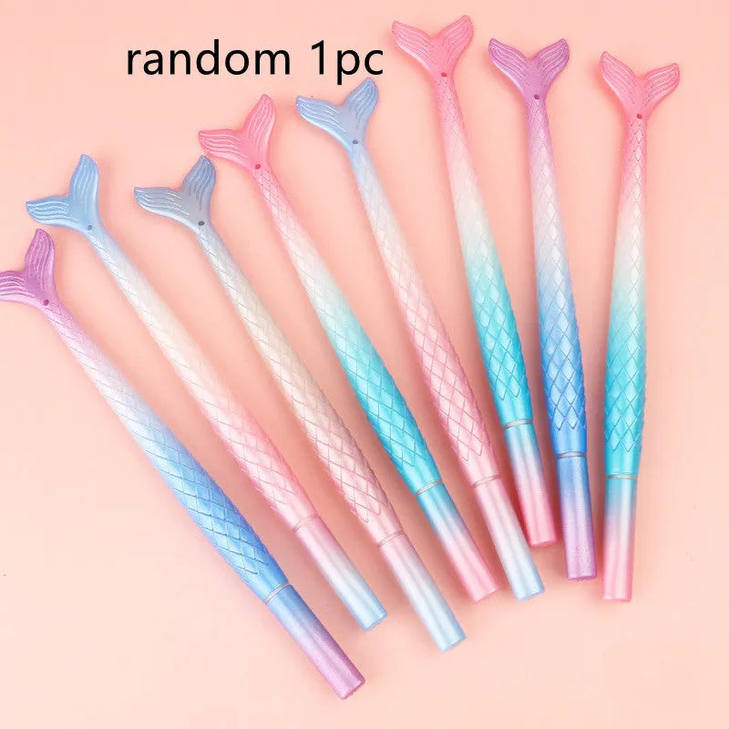 Mermaid cartoon gel pen with 0.38mm needle tip in random colour variation