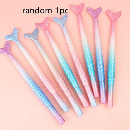 Mermaid cartoon gel pen with 0.38mm needle tip in random colour variation