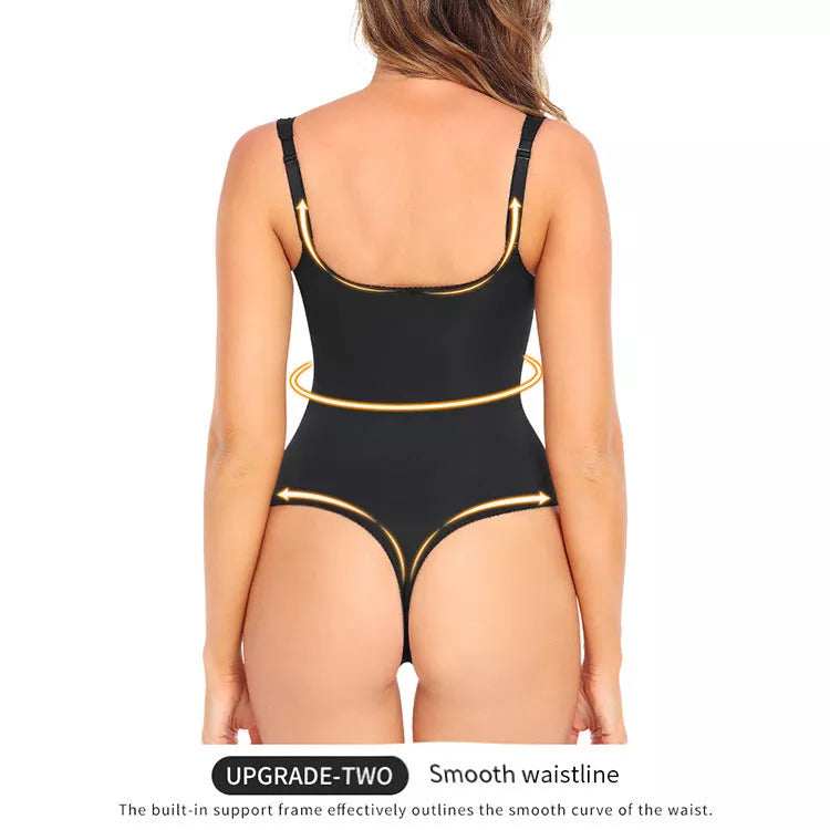 Black jumpsuit shapewear with free bra for sports, sizes S to 4XL