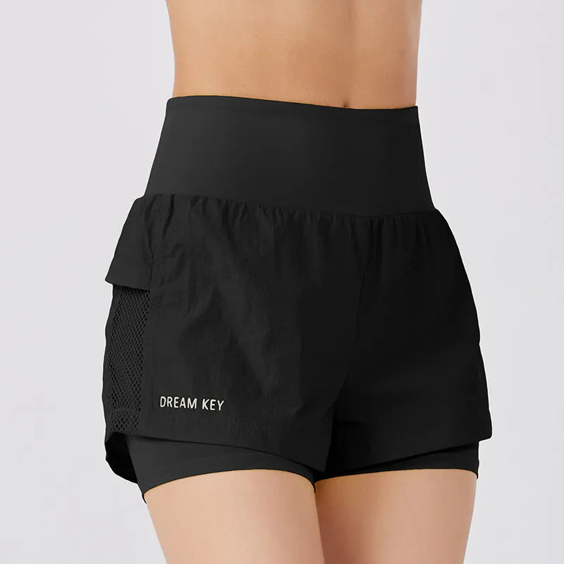 Women's cotton blend quick-drying sports shorts in loose casual fit for summer fitness activities