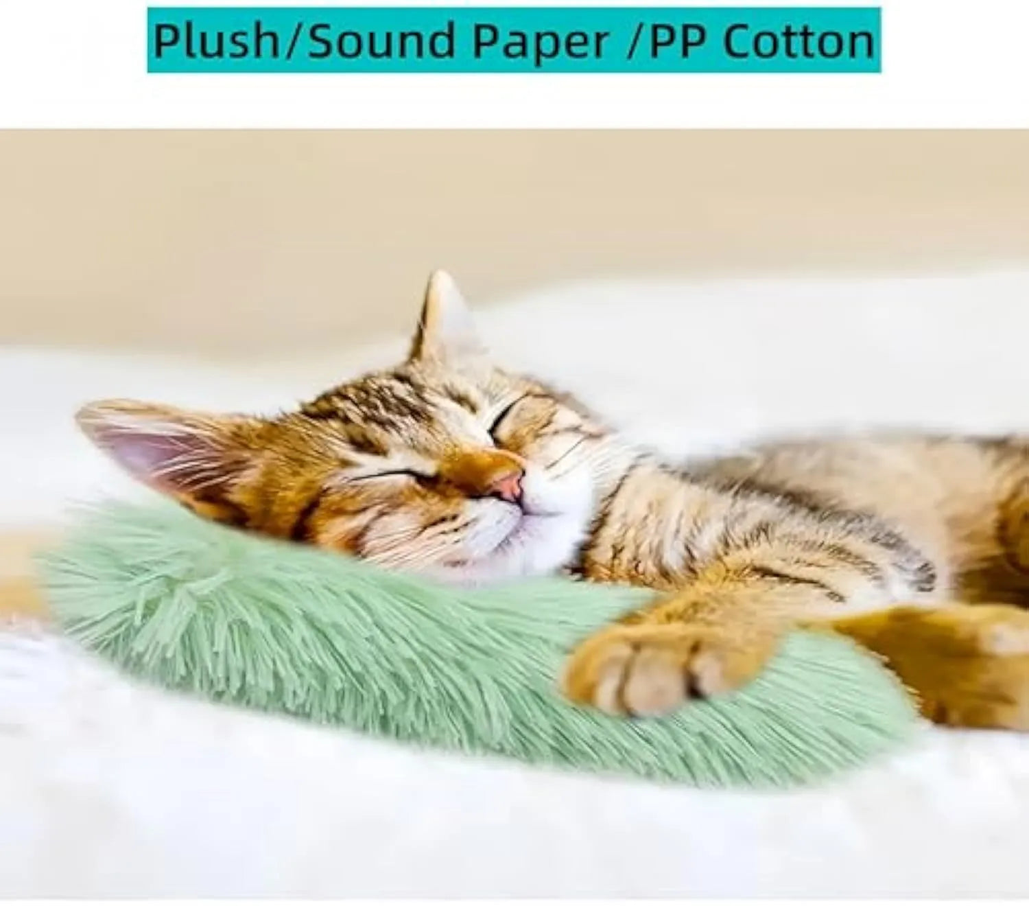 Interactive cat toys with crinkle sound and natural catnip in various colours including pink purple and light green