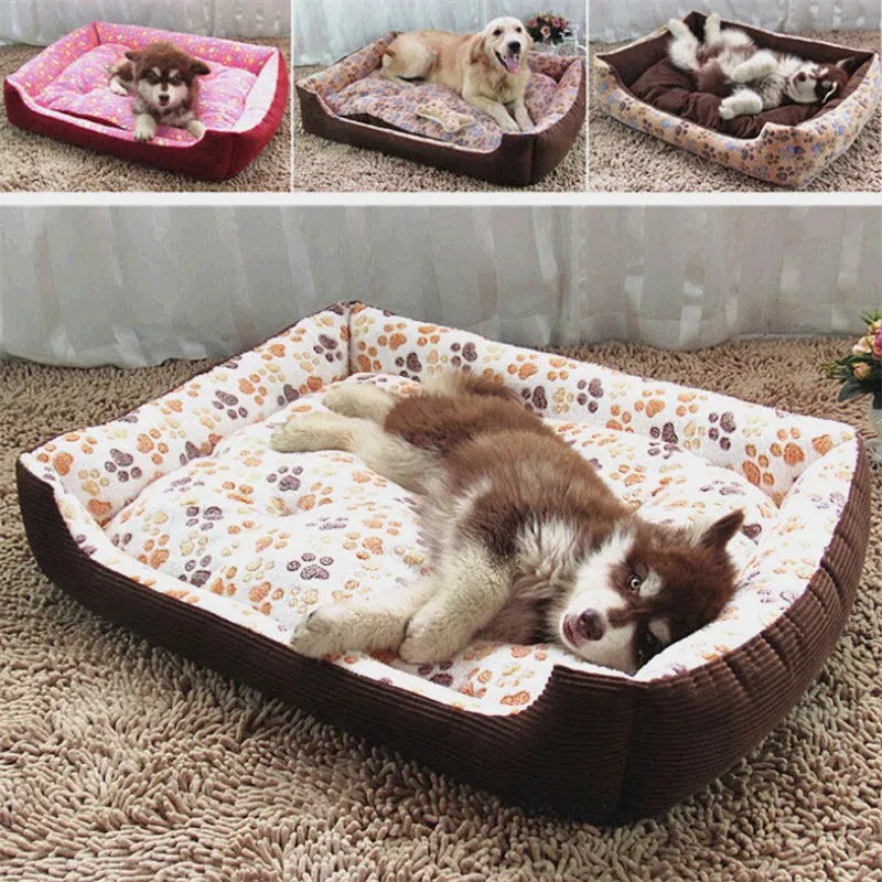 Beige plush dog bed with raised sides for a small dog, showing its basket-style design.