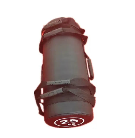White PVC training sandbag with adjustable weights from 5kg to 30kg for gym and home fitness