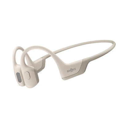 Wireless bone conduction earphones with titanium alloy frame in neck-hanging sports design