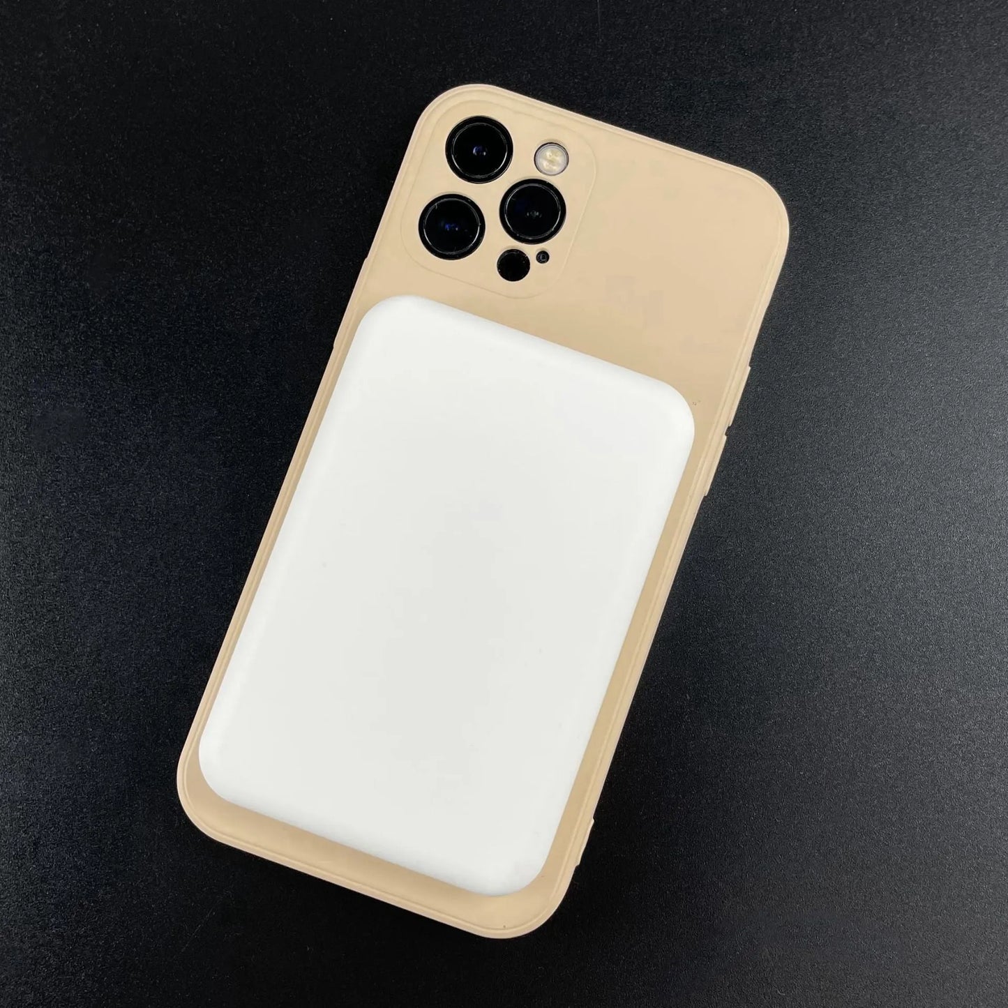 White magnetic wireless charging power bank with 5000mAh capacity and creative design
