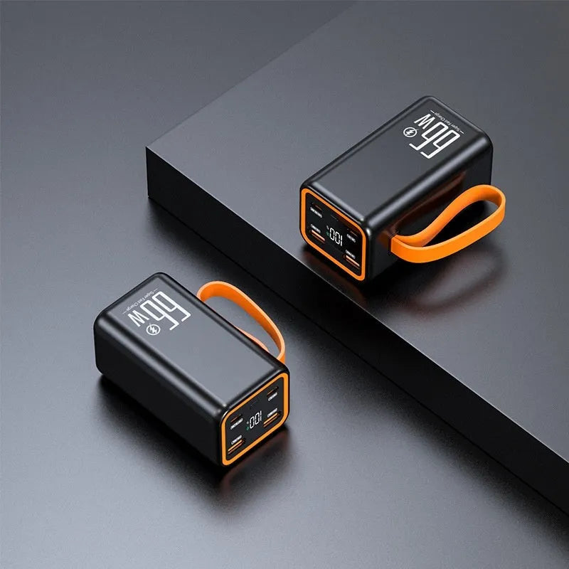 Black and white PD66W 20000 mAh fast charge portable power bank.