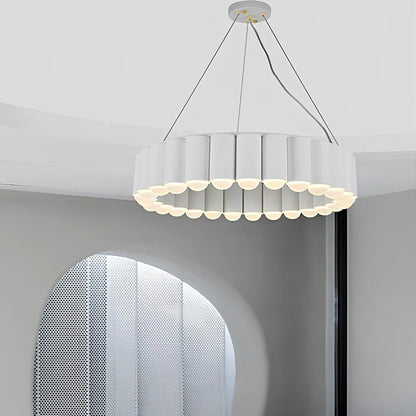 Nordic fish chandelier with electroplated aluminium and PMMA shade in gold, silver, black, or white finish