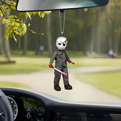Halloween keychain ornaments showing 12 character designs including white masks and pumpkin holders