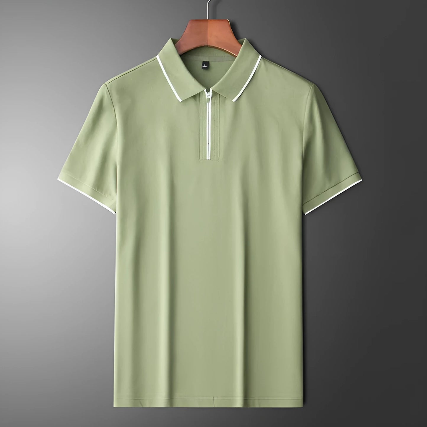 Men's slim fit lapel collar short sleeve casual shirt in a cotton blend fabric
