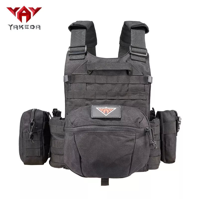 Tactical MOLLE Vest in black, CP camouflage, or wolf brown for outdoor training