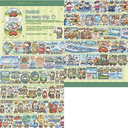 Haemorrhoid tape packaging stickers with cute cartoon characters on Japanese paper, 42 style options