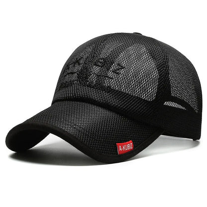Adjustable mesh baseball cap in army green with dome crown and cotton fabric