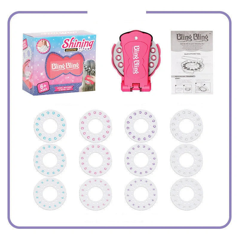 Bling Nail Drill Tool Diamond Supplement Set with 180 adhesive gems for nail art