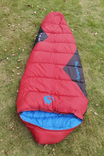 Heavyweight cotton camping sleeping bag with compression sack in Army Green colour