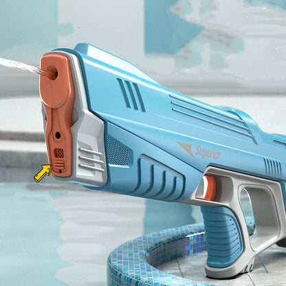 Automatic Electric Water Gun with motorized pressurization system for powerful, continuous water blasting