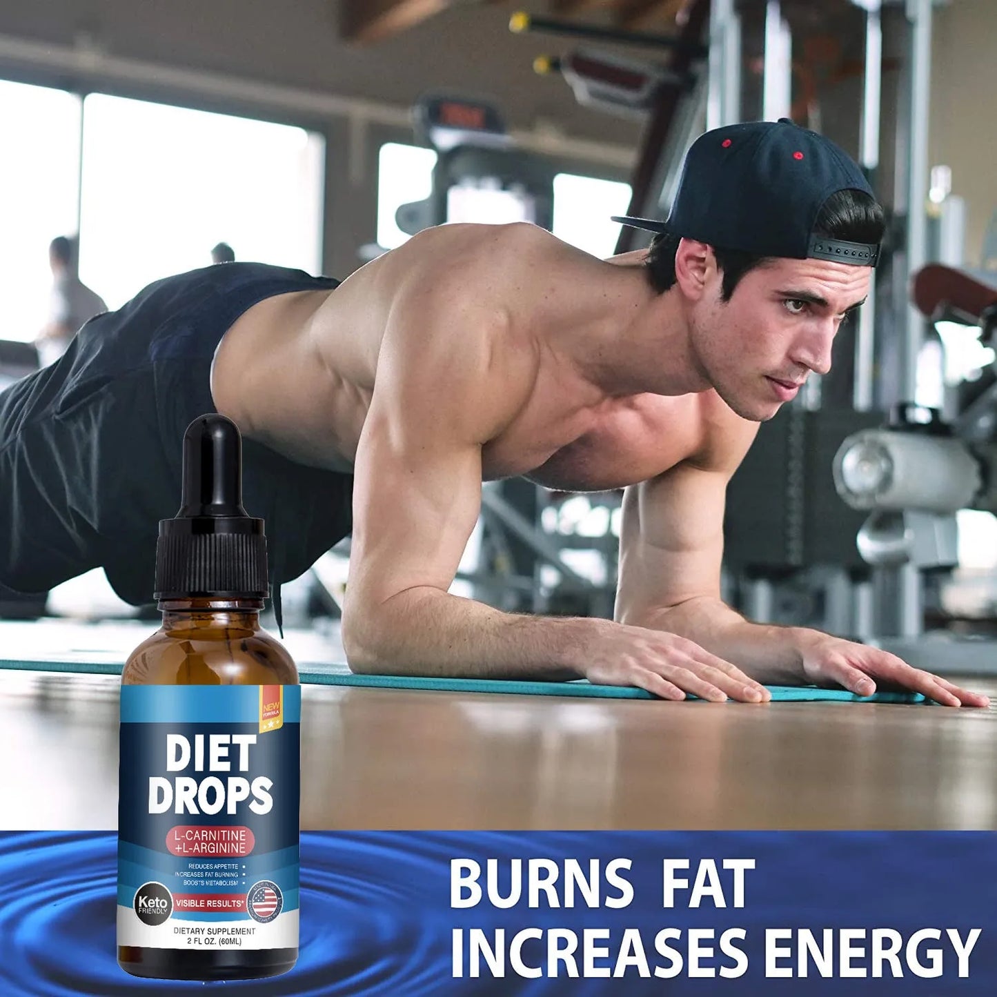 60ml bottle of ketone drops dietary supplement for weight management support