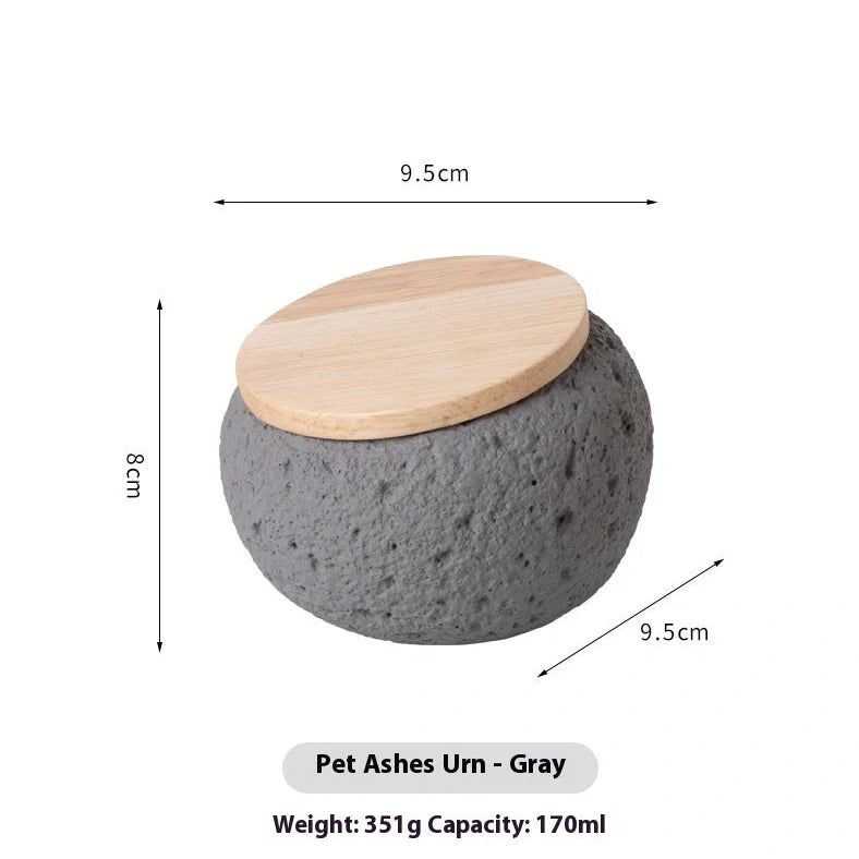 Cement pet funeral urn with spray colour finish in six colour options for ashes storage