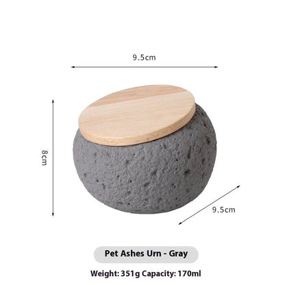Cement pet funeral urn with spray colour finish in six colour options for ashes storage